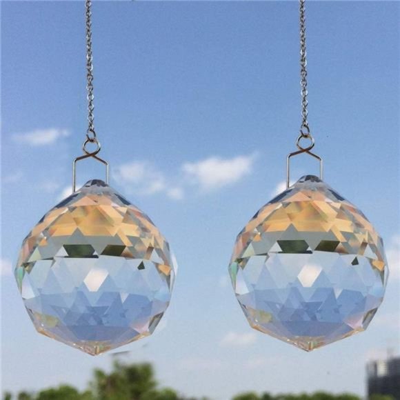 Suncatcher Crystals Ball Prism Window Rainbow Maker with Chain for Easy Hanging - Picture 3 of 7